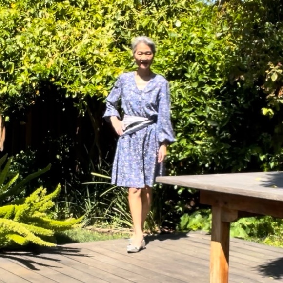 Blue flower midi dress - Picture 5 of 12